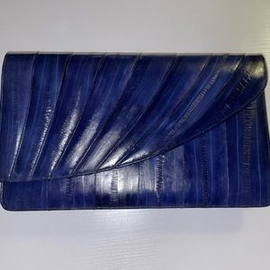 Vintage eel skin envelope clutch